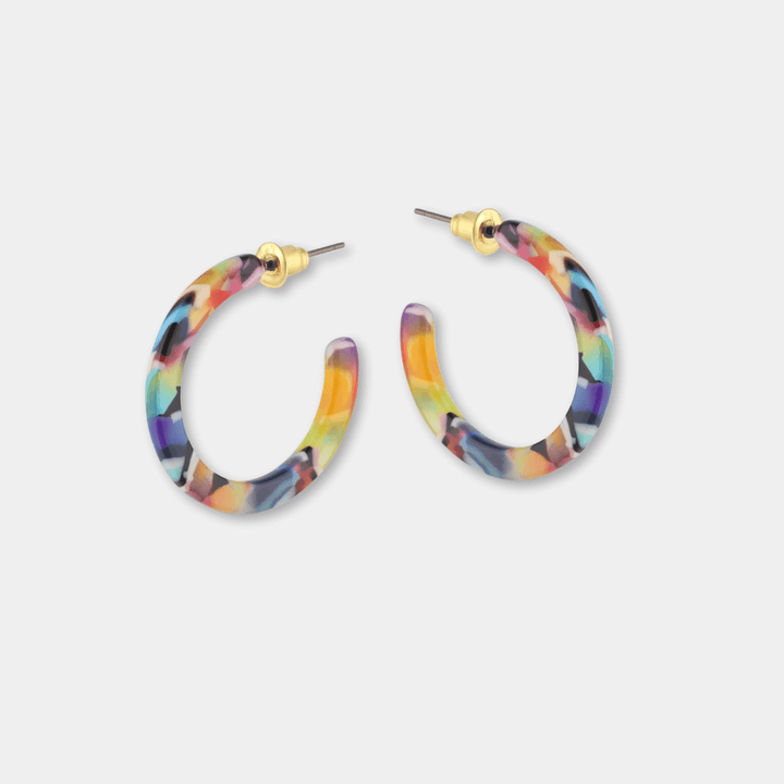 Tiny Resin Hoop Earrings