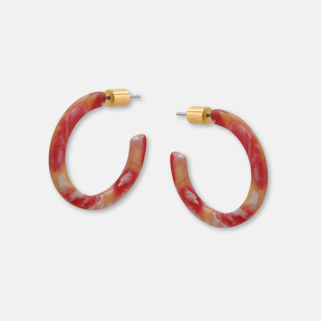 Tiny Resin Hoop Earrings