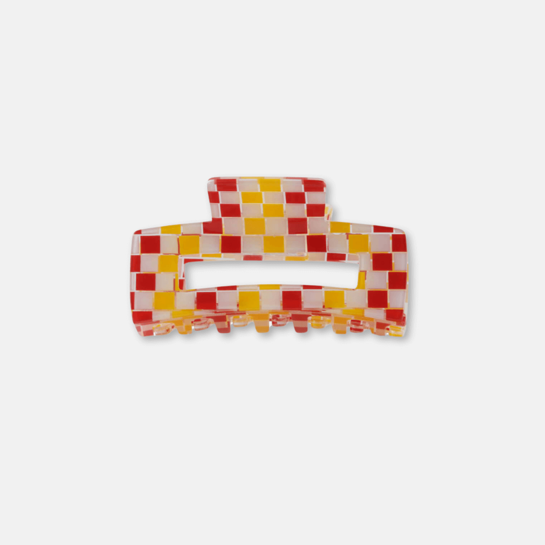 Checkerboard Resin Hair Claws