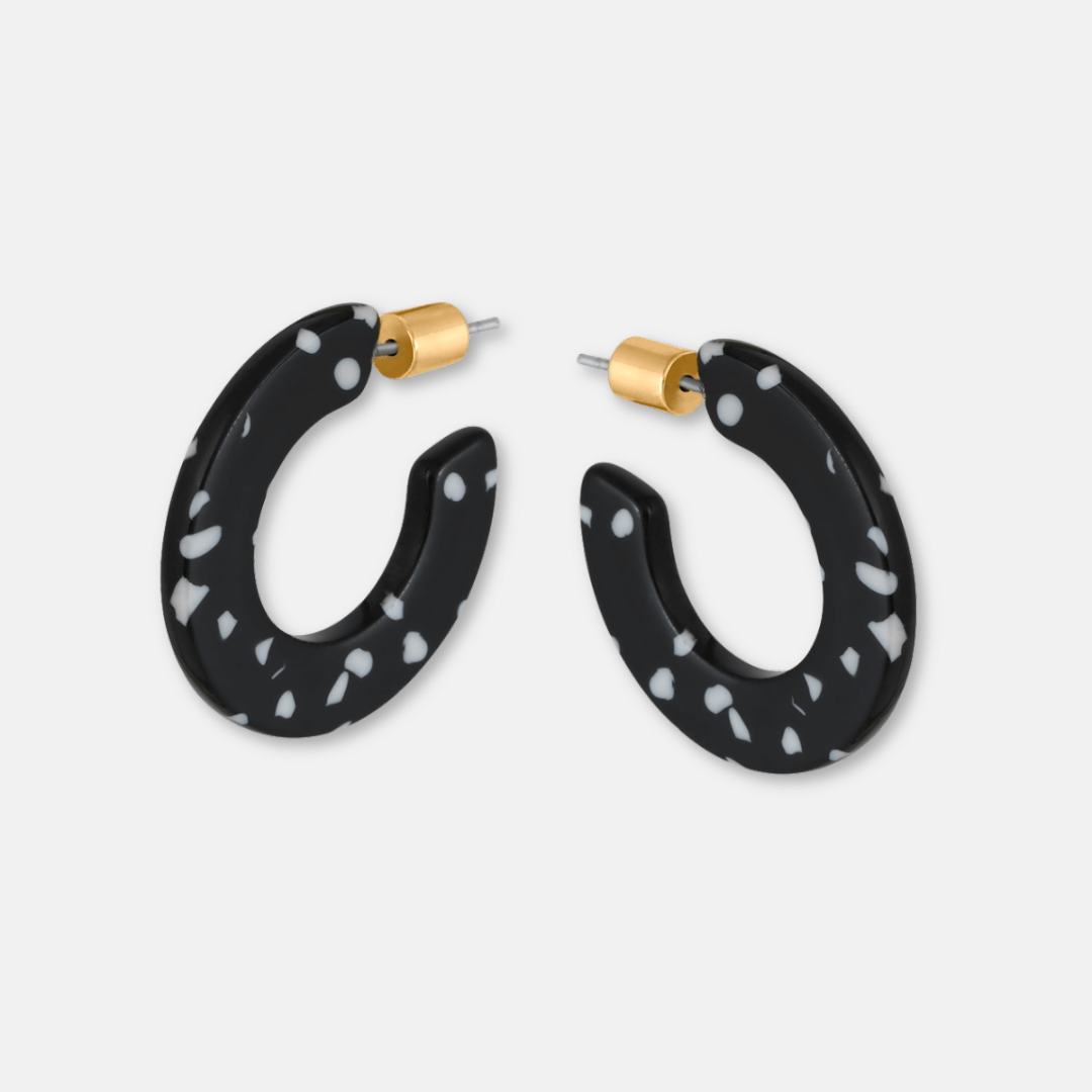 Small Flat Hoop Resin Earrings