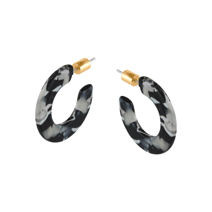 Small Flat Hoop Resin Earrings