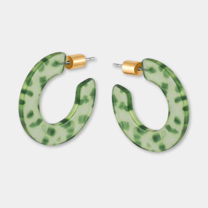 Small Flat Hoop Resin Earrings