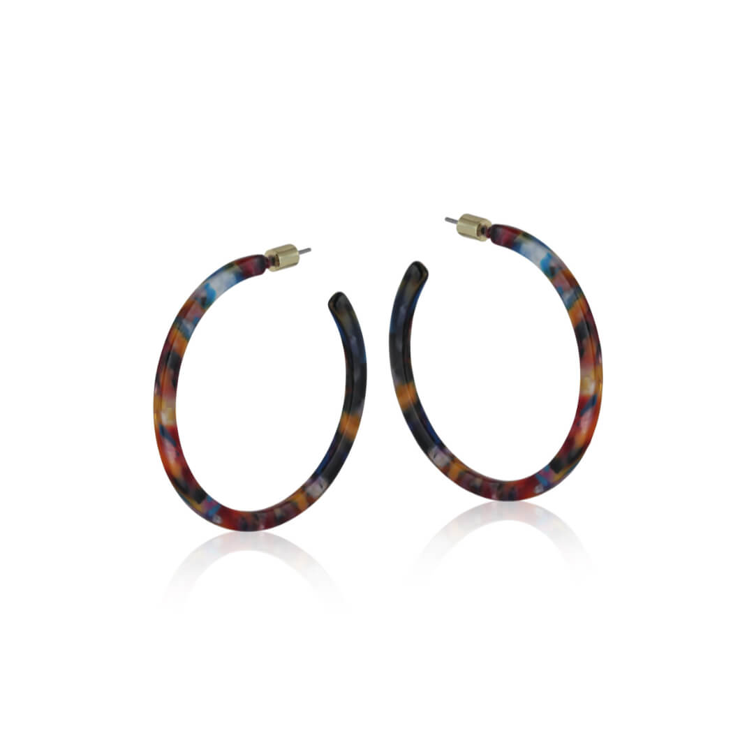 Thin Resin Hoop Earrings