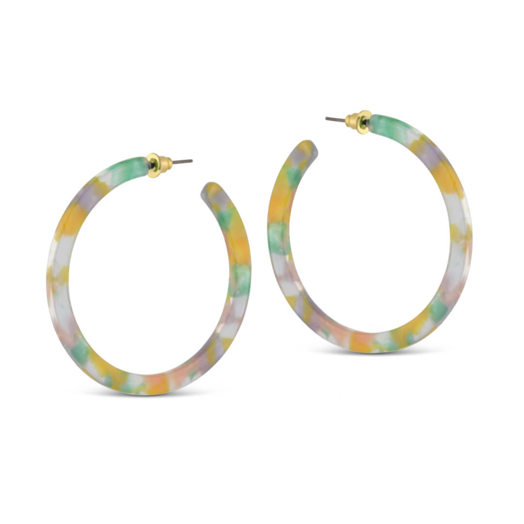 Thin Resin Hoop Earrings