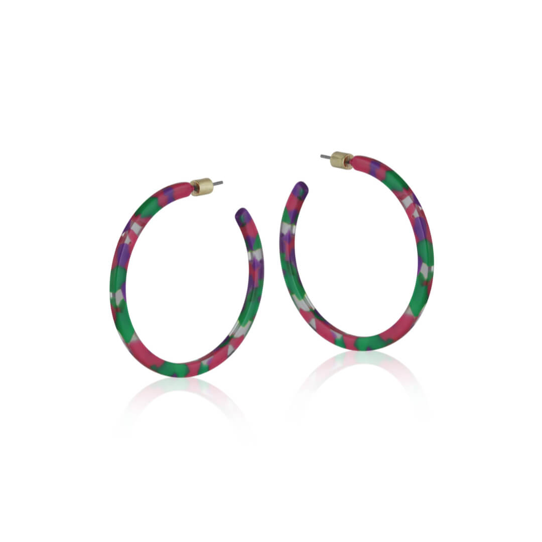 Thin Resin Hoop Earrings