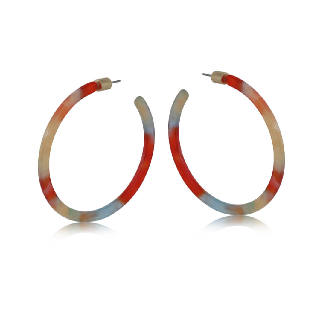 Thin Resin Hoop Earrings