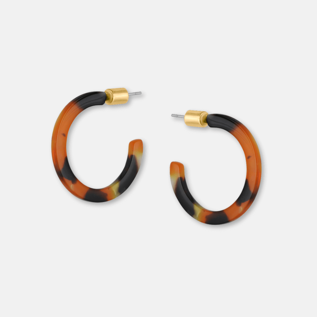 Tiny Resin Hoop Earrings