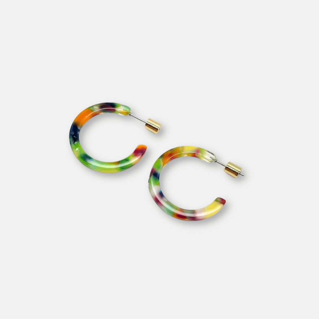 Tiny Resin Hoop Earrings