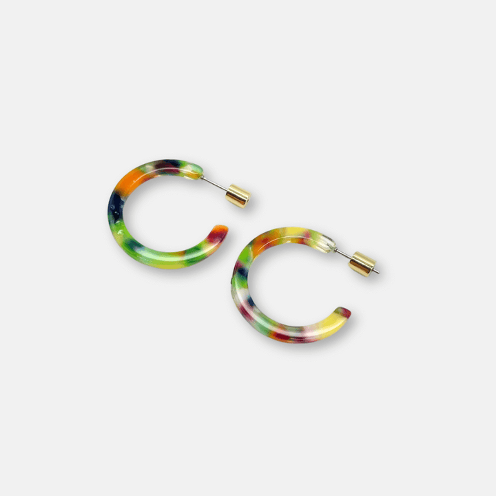 Tiny Resin Hoop Earrings