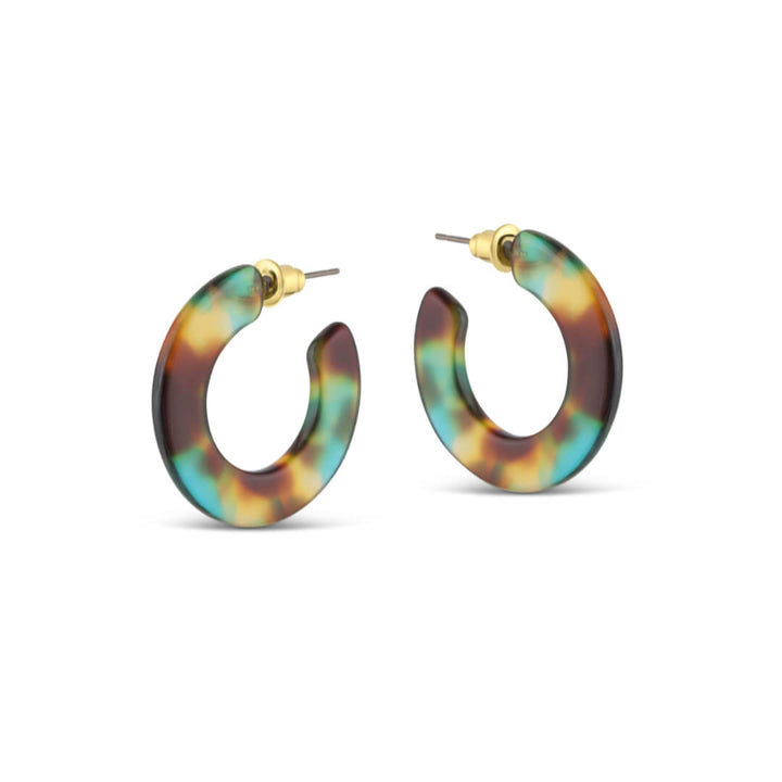 Small Flat Hoop Resin Earrings