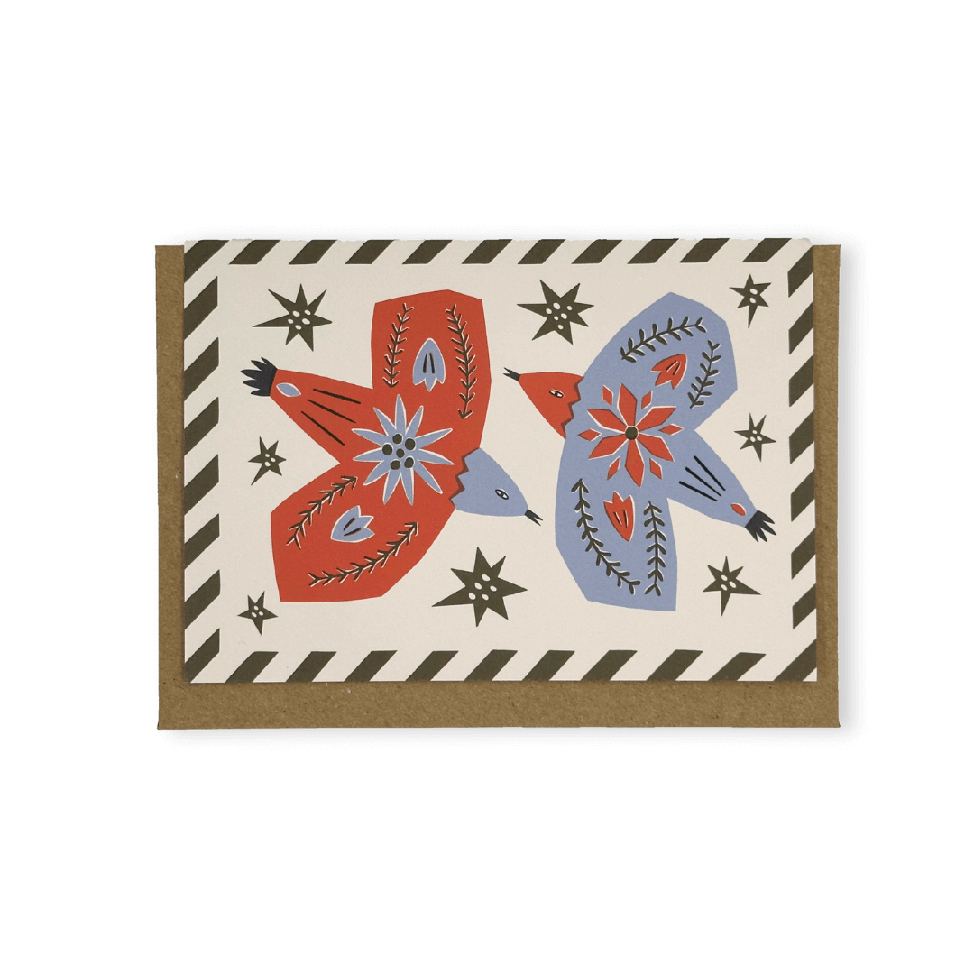 Bird Folk Christmas Card