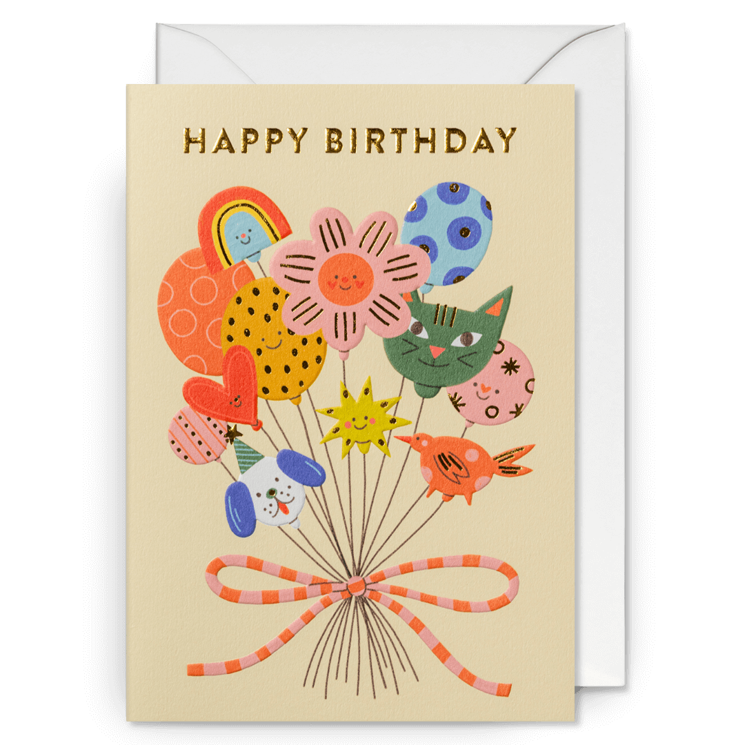 Happy Birthday Balloons Greetings Card