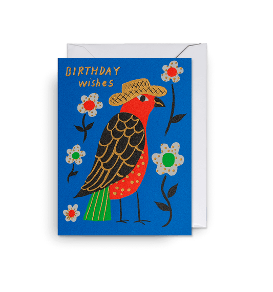 Bird Hat Birthday Mini Greetings Card