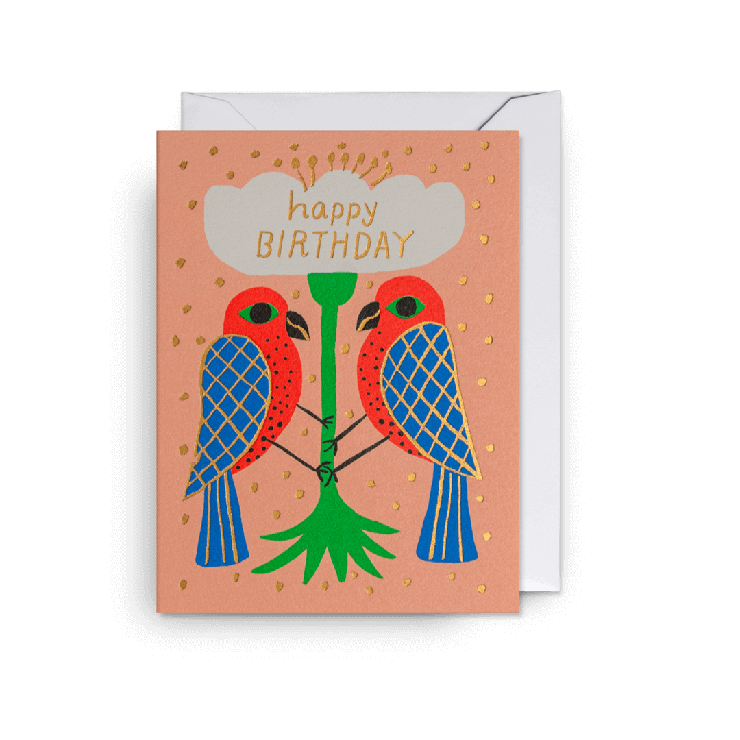 Birthday Birds Mini Greetings Card