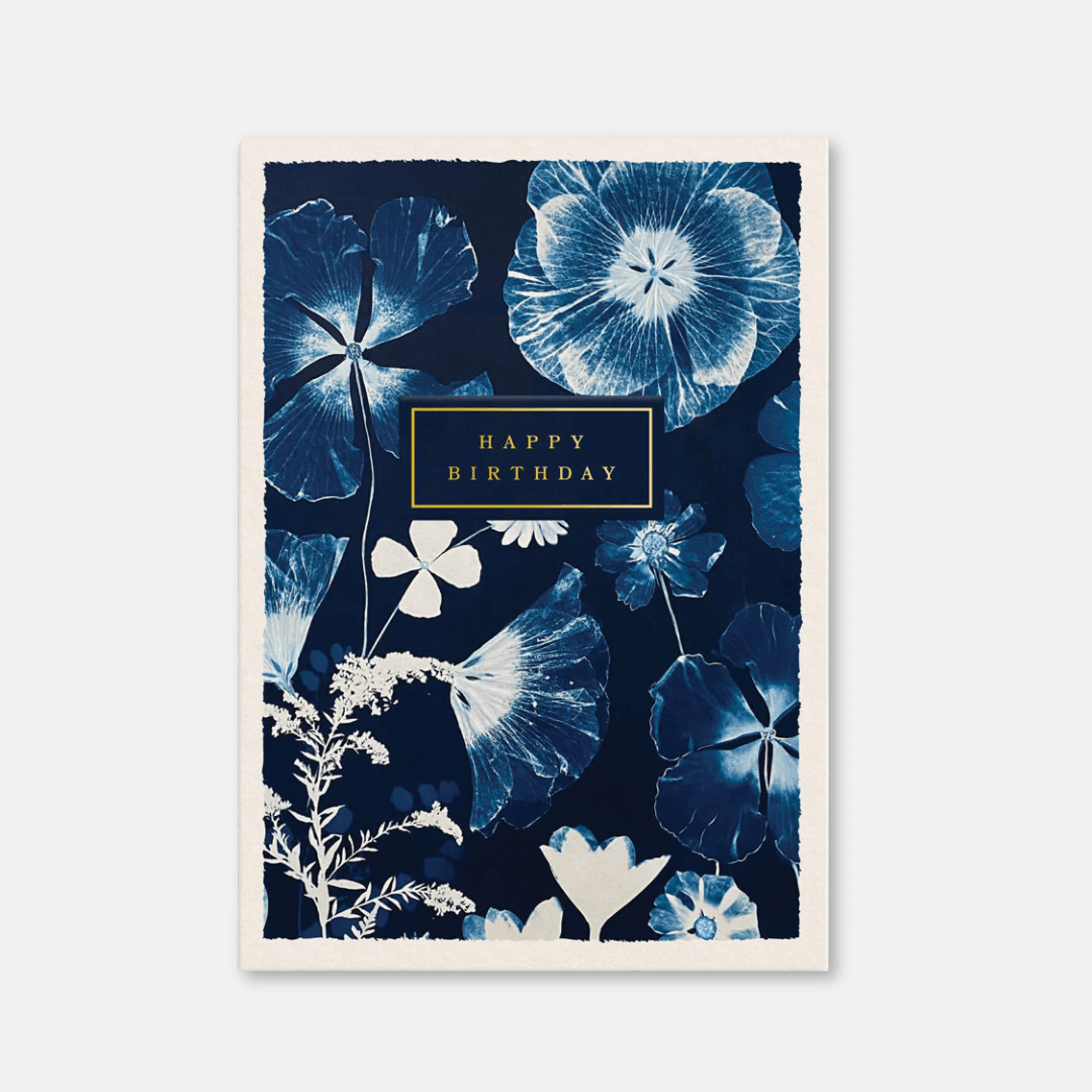 Birthday Blue Hibiscus Greetings Card