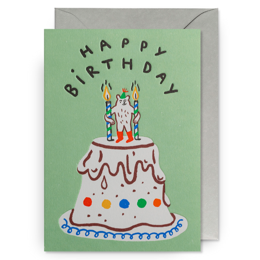 Birthday Cake Bear Greetings Card