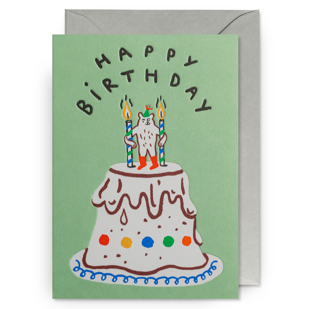 Birthday Cake Bear Greetings Card