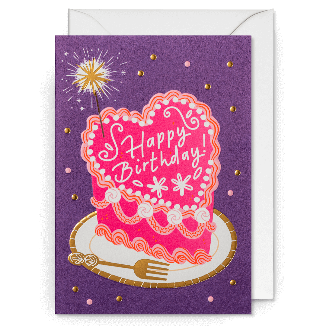 Birthday Sparkler Cake Greetings Card