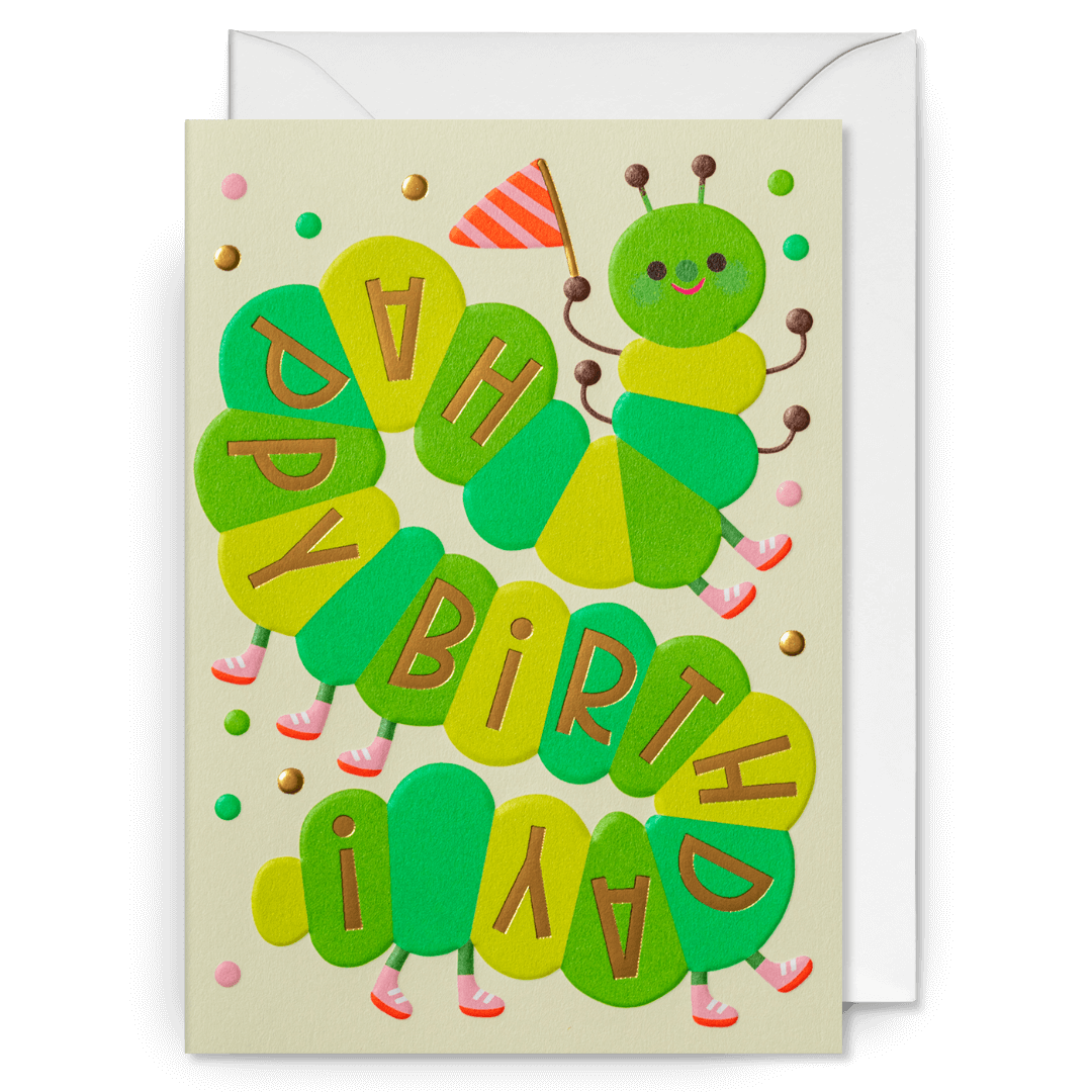 Birthday Caterpillar Greetings Card