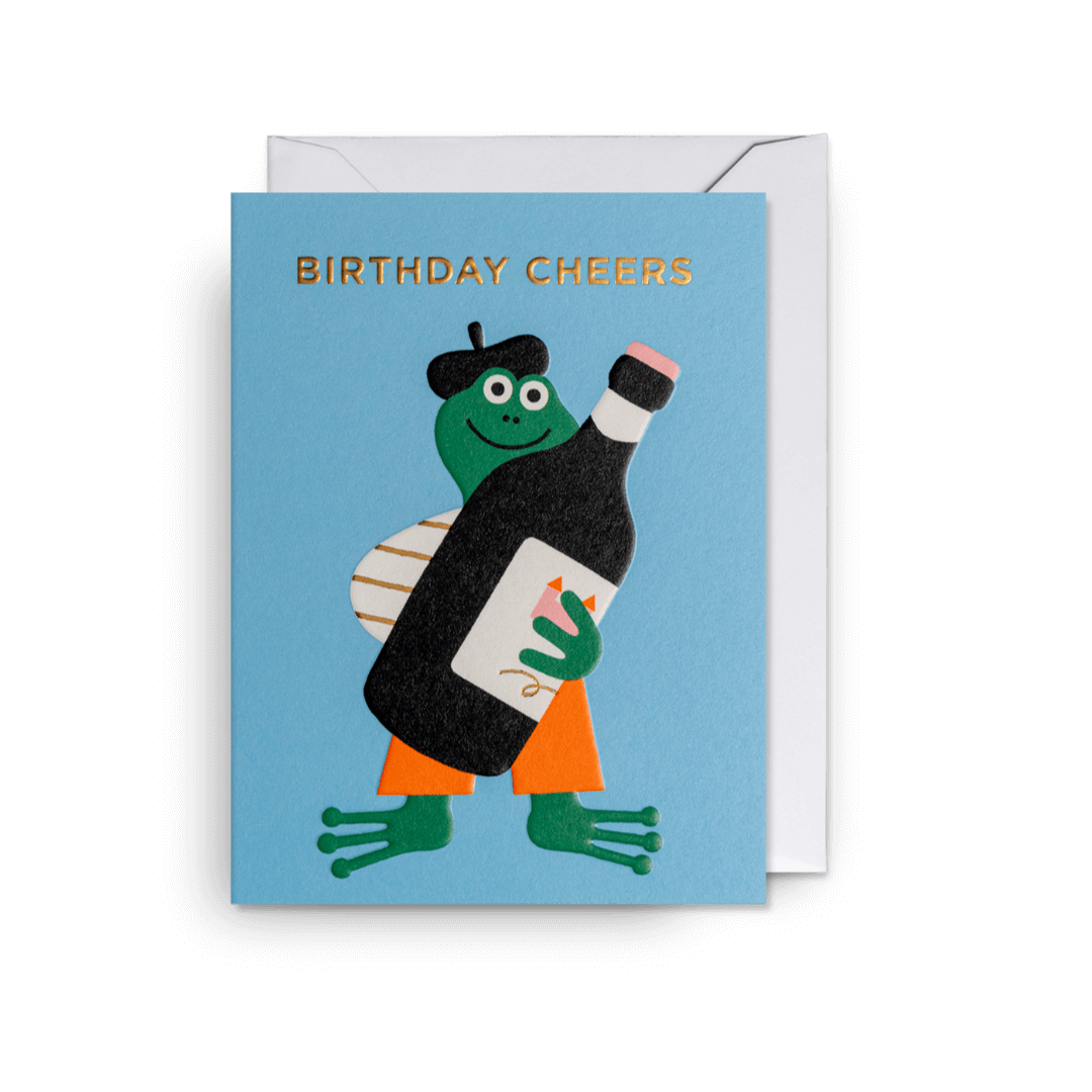 Birthday Cheers Frog Mini Greetings Card