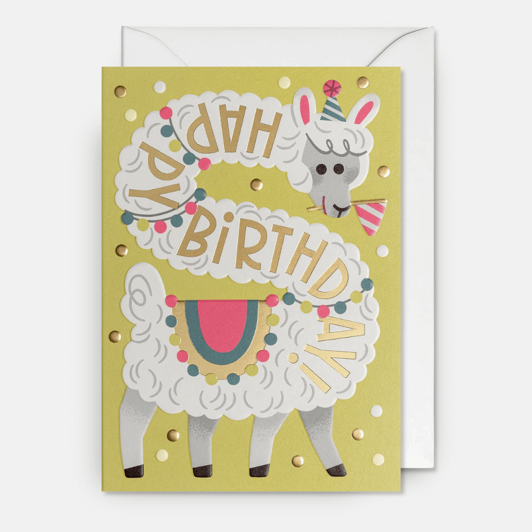 Birthday Llama Greetings Card