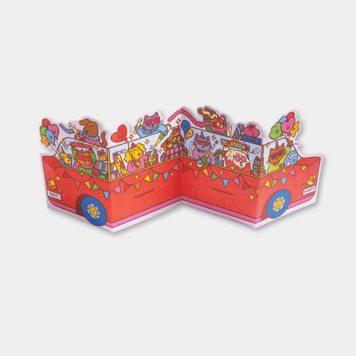 Birthday Limo Concertina Greetings Card