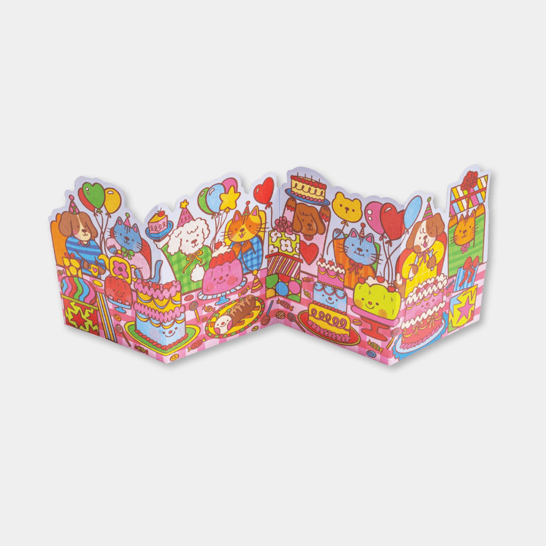Birthday Table Concertina Greetings Card