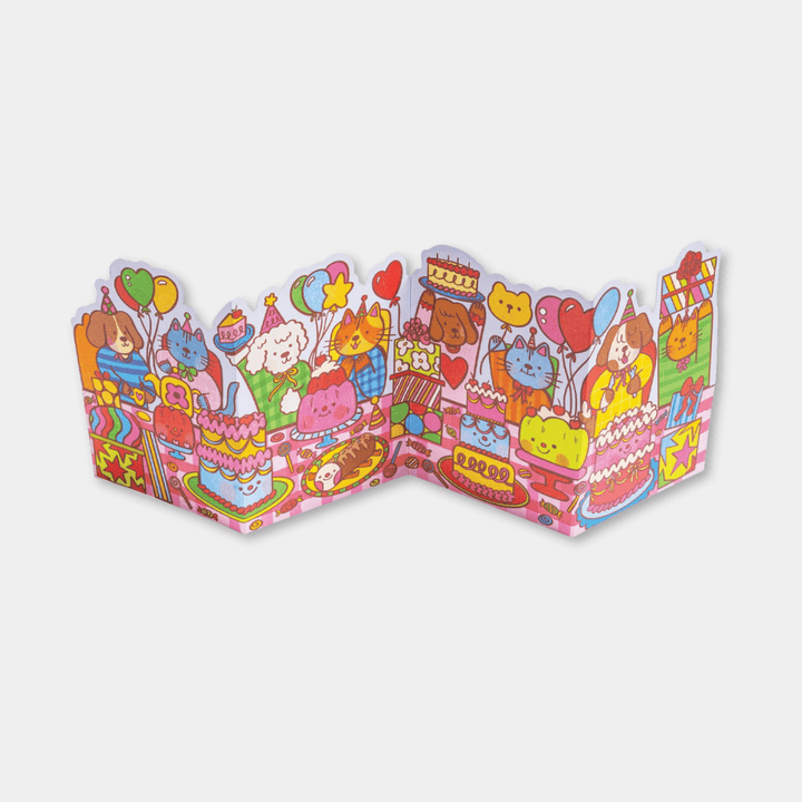 Birthday Table Concertina Greetings Card