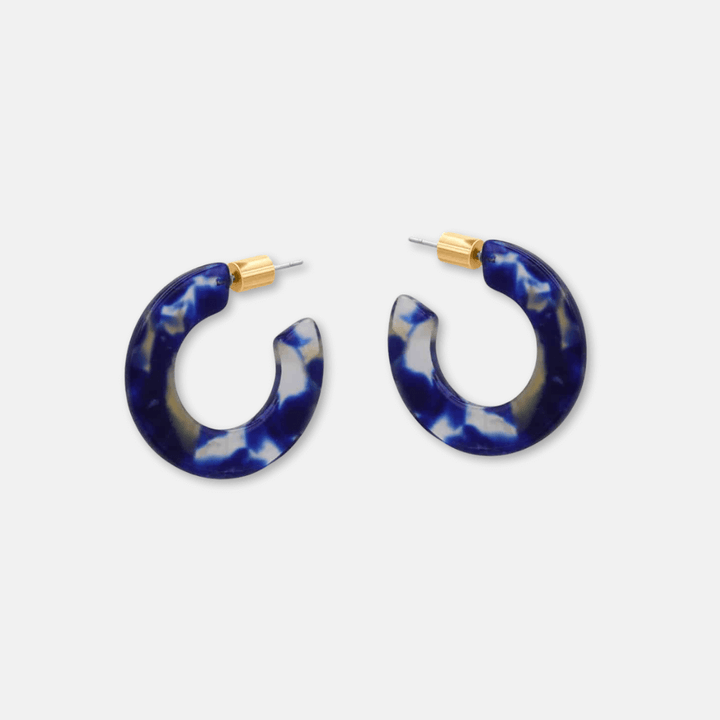 Small Flat Hoop Resin Earrings