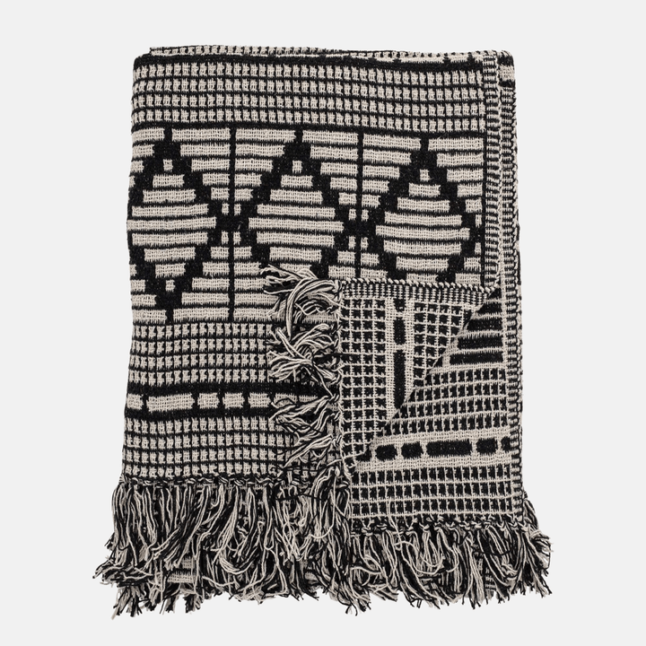 Gutte Black Geometric Throw