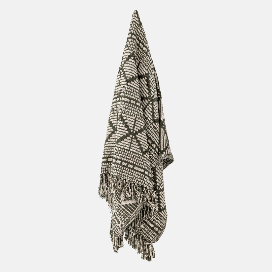 Gutte Green Geometric Throw