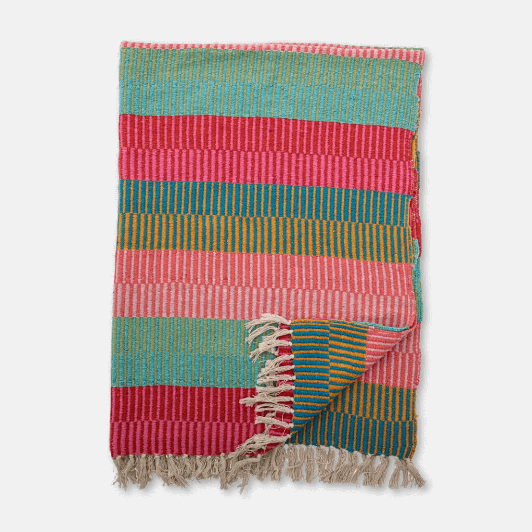 Red Isnel Recycled Cotton Throw