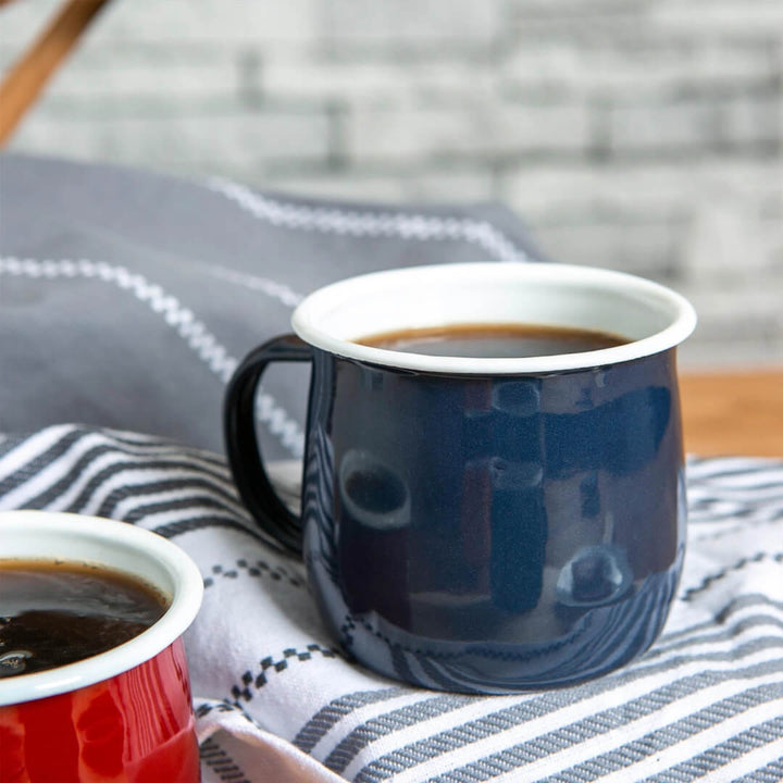 Blue Enamel Belly Mug