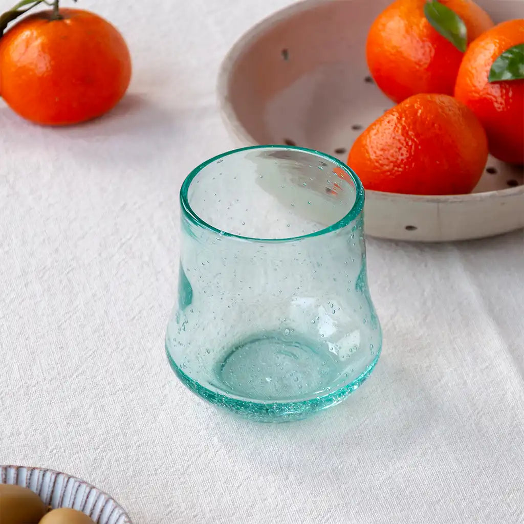 Blue Hand Blown Glass Tumbler