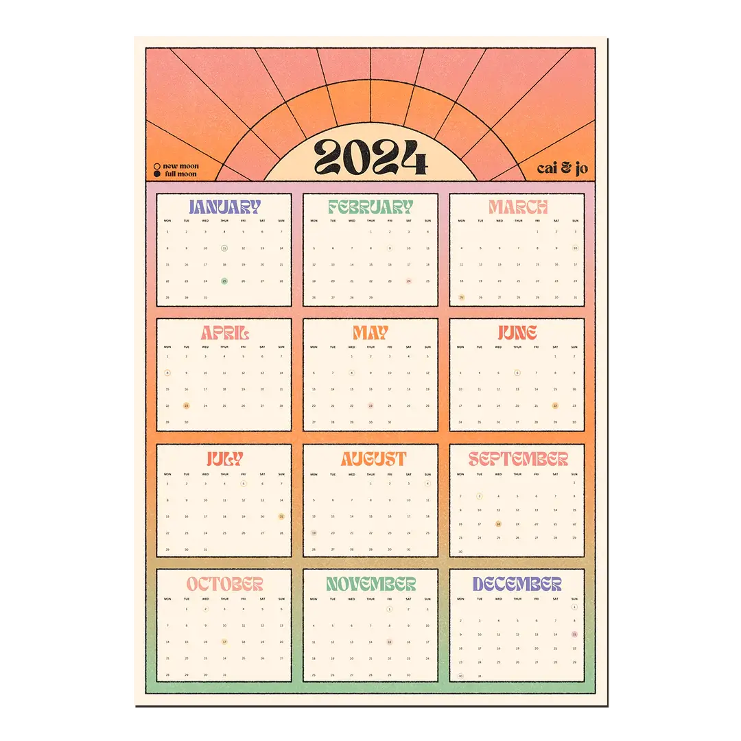 cai & jo 2024 Wall Calendar