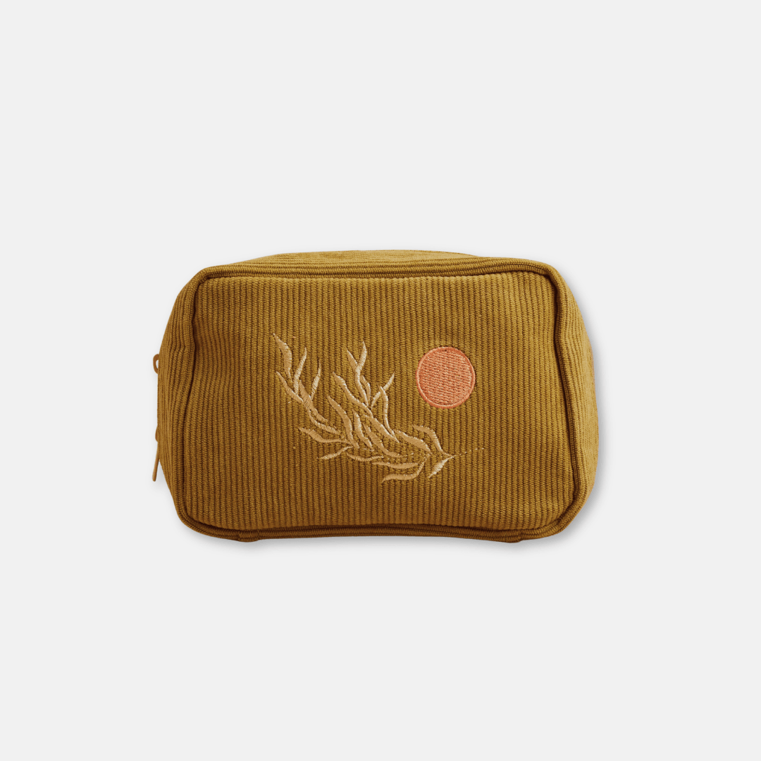 Olive Corduroy Zip Pouch