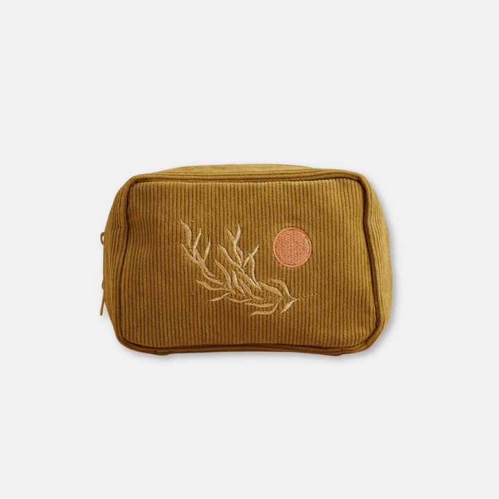Olive Corduroy Zip Pouch