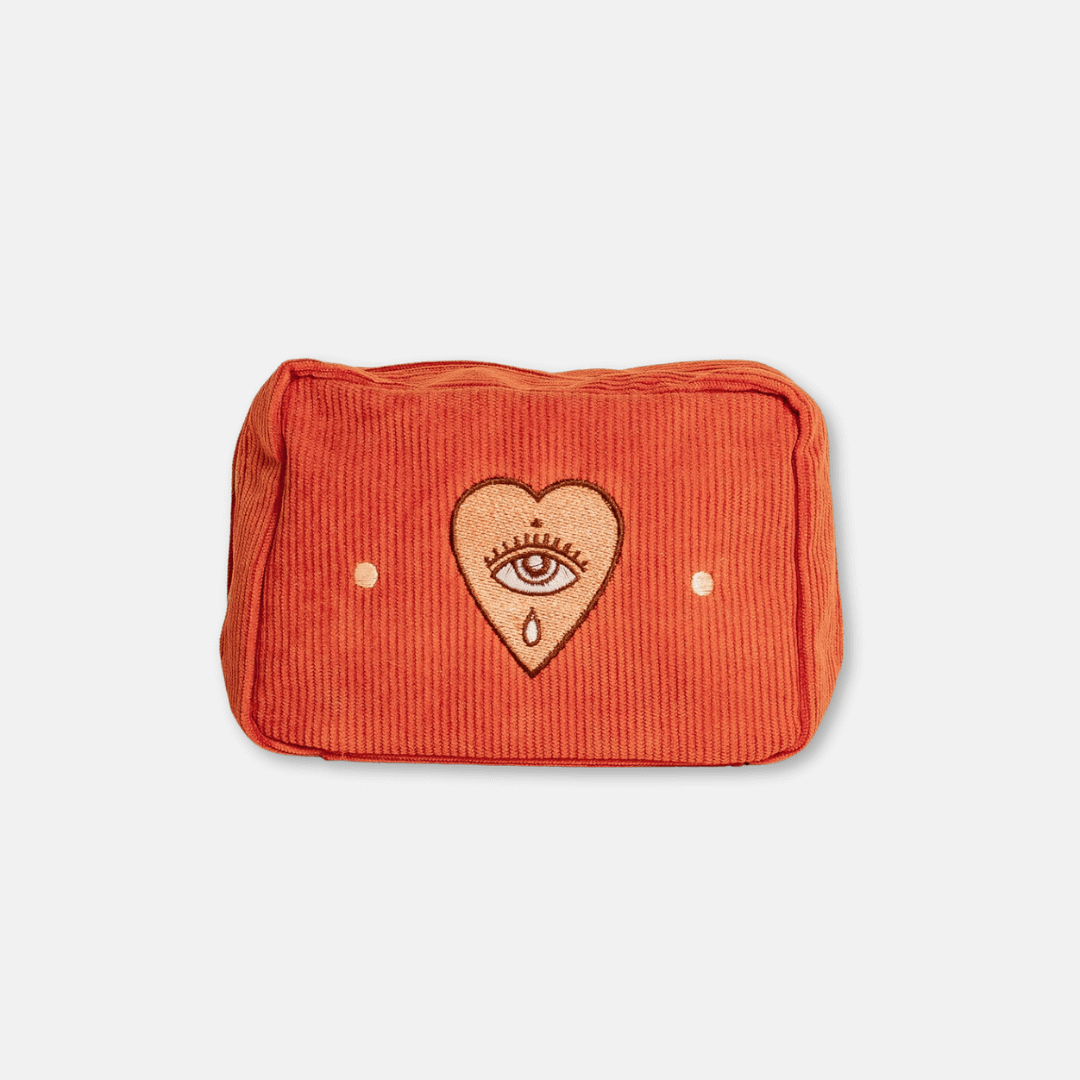 Rust Corduroy Zip Pouch