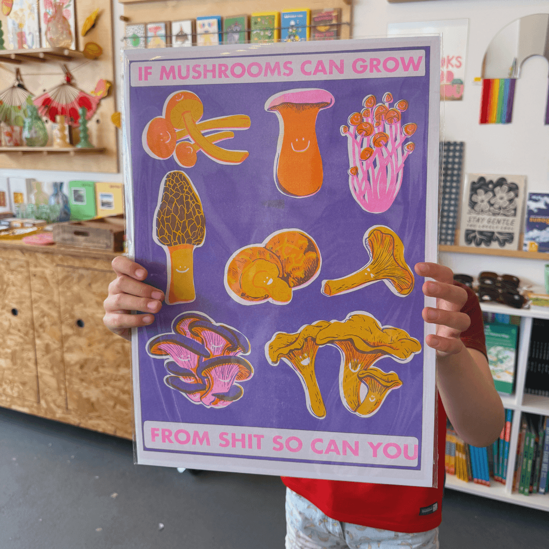 Mushroom A3 Risograph Art Print