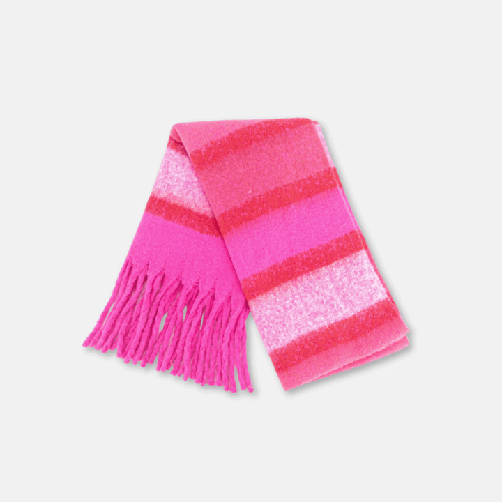 Chunky Pink Stripe Scarf