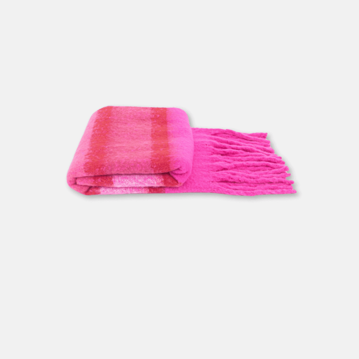 Chunky Pink Stripe Scarf