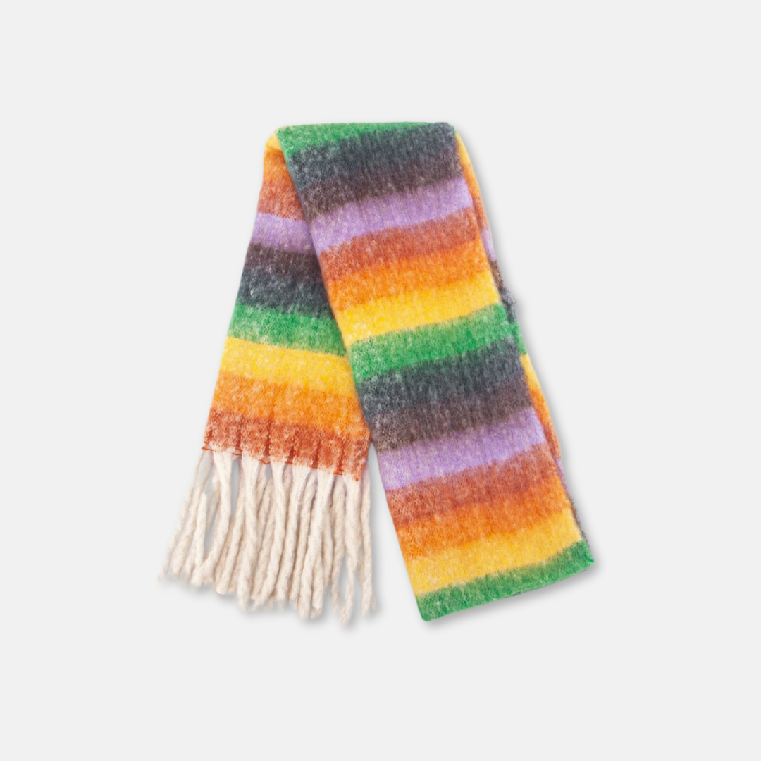 Chunky Rainbow Stripe Scarf