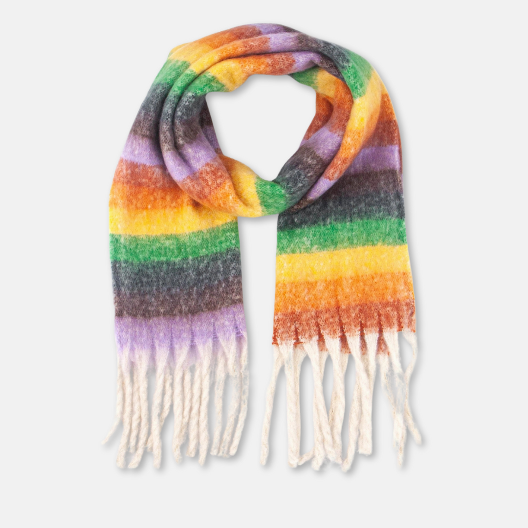 Chunky Rainbow Stripe Scarf