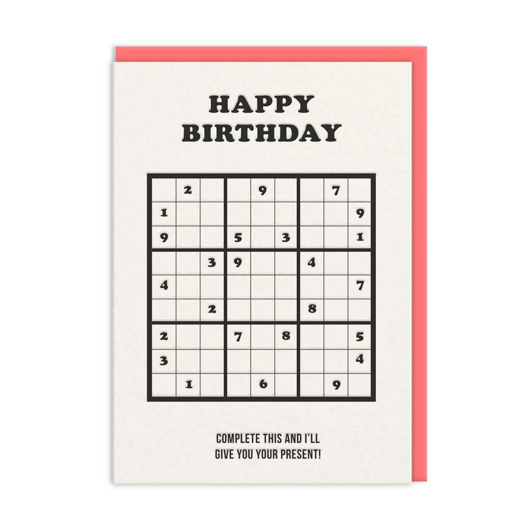 Complete This Sudoku Birthday Greetings Card