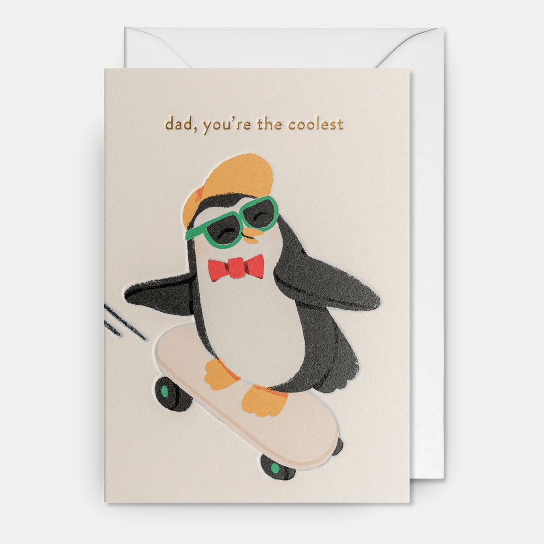 Coolest Dad Penguin Greetings Card