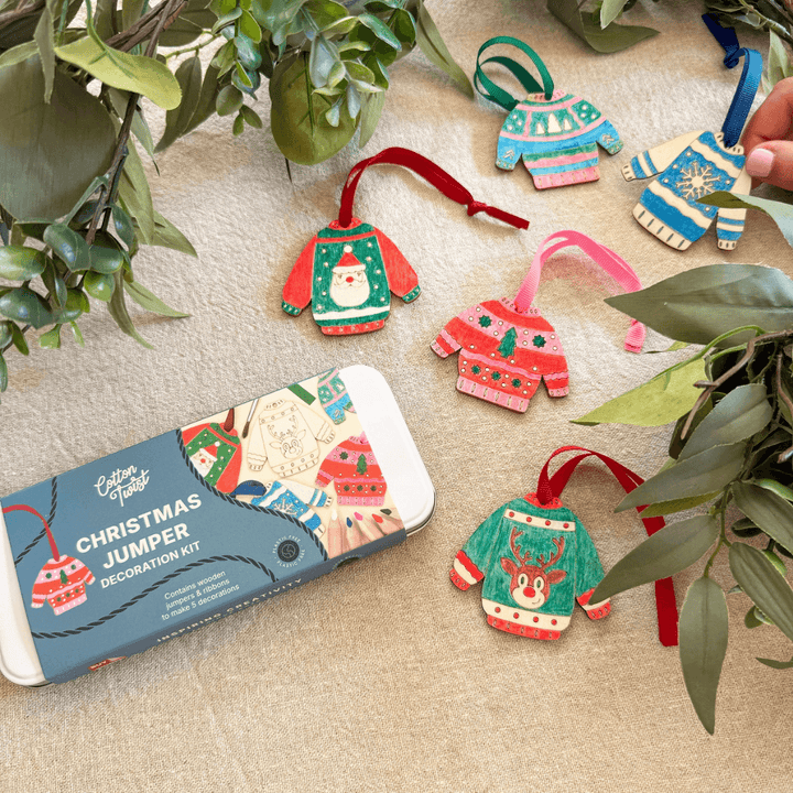 Christmas Jumper Decoration Kit Tin