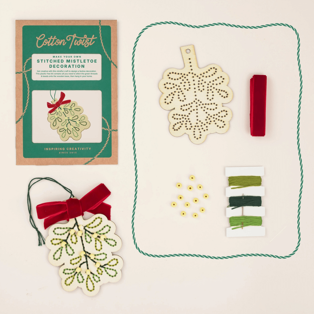 Make Your Own Stitched Mistletoe Decoration Kit