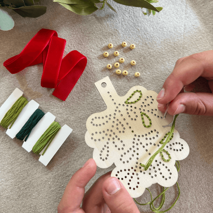 Make Your Own Stitched Mistletoe Decoration Kit