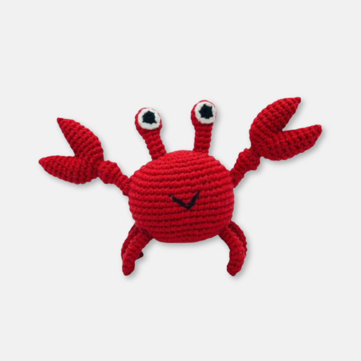 Crab Organic Cotton Crochet Rattle
