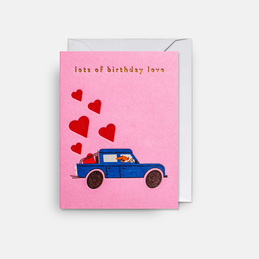 Cruising Dog Birthday Love Mini Greetings Card